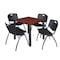 Kee Kee Square Table & Chair Set, Wood, Metal, Plastic Top, Cherry TB3030CHBPBK47BK - alternate 1